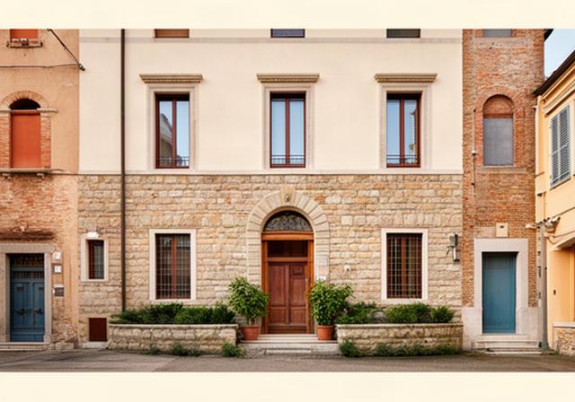 Sede storica di un'impresa edilizia residenziale a Mantova con ingresso e dettagli architettonici